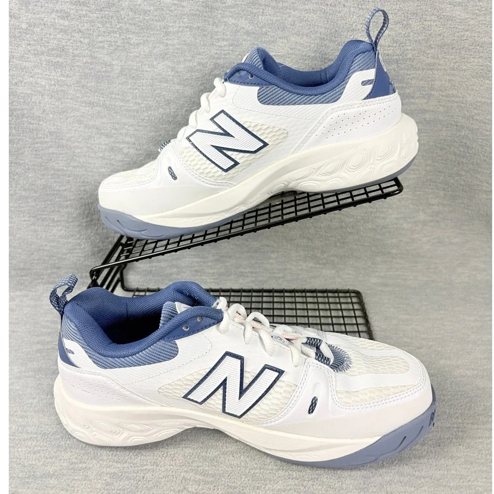 New Balance Fresh Foam X 1007 Tennis Sneakers Womens 8.5 W White Blue Pickleball